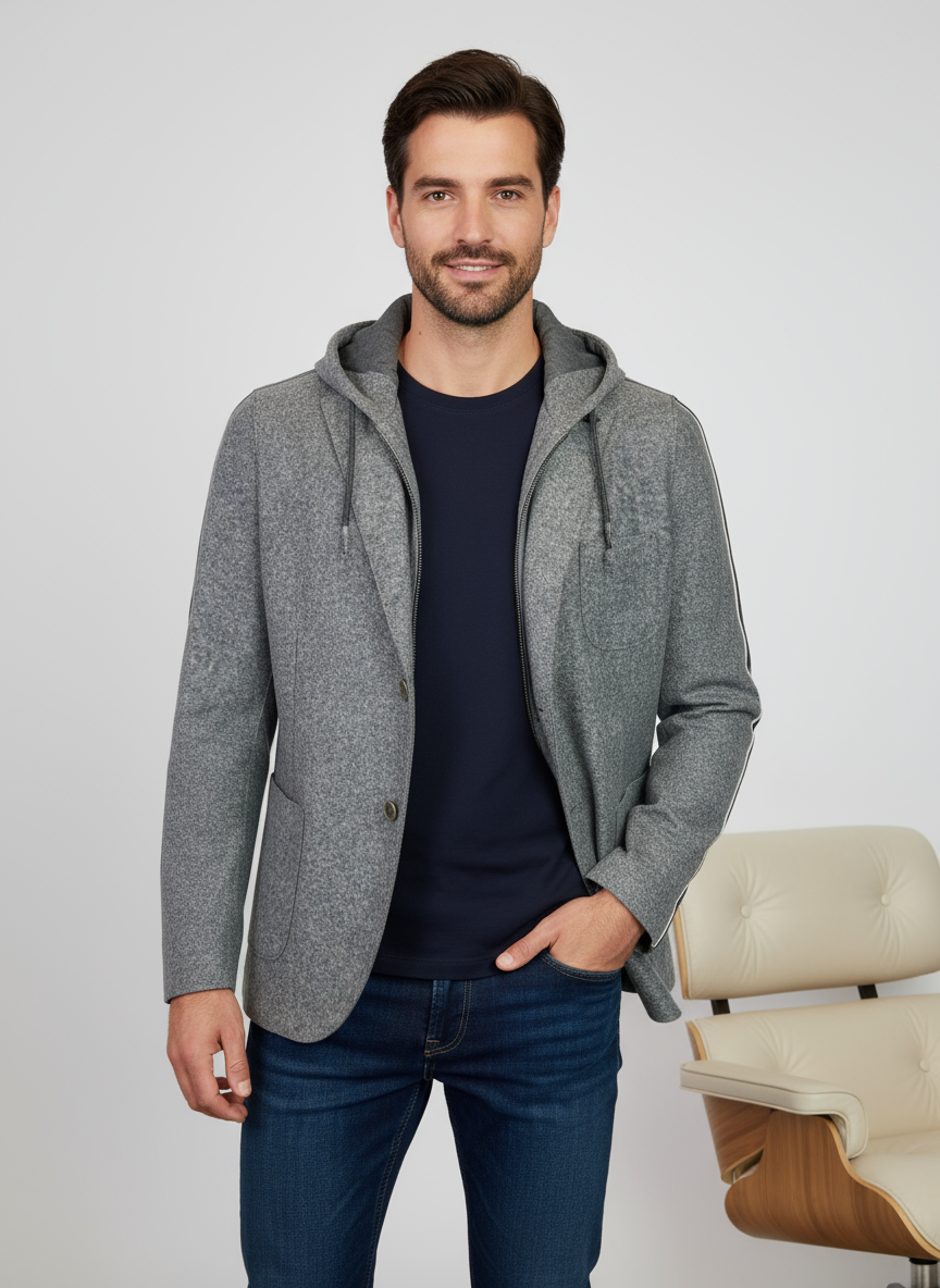 Giacca BOB Lewis Con Cappuccio Grigio