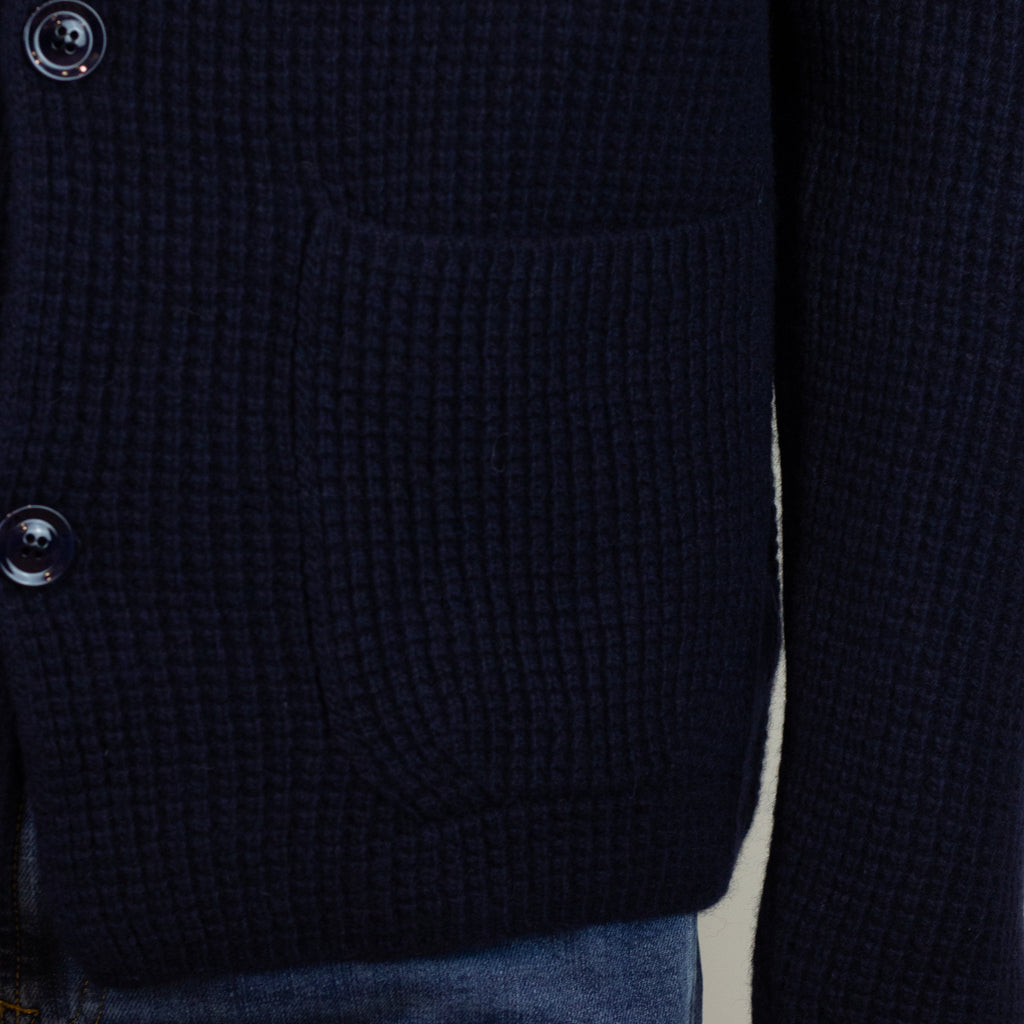 Cardigan Wool & Co. Blu a Coste