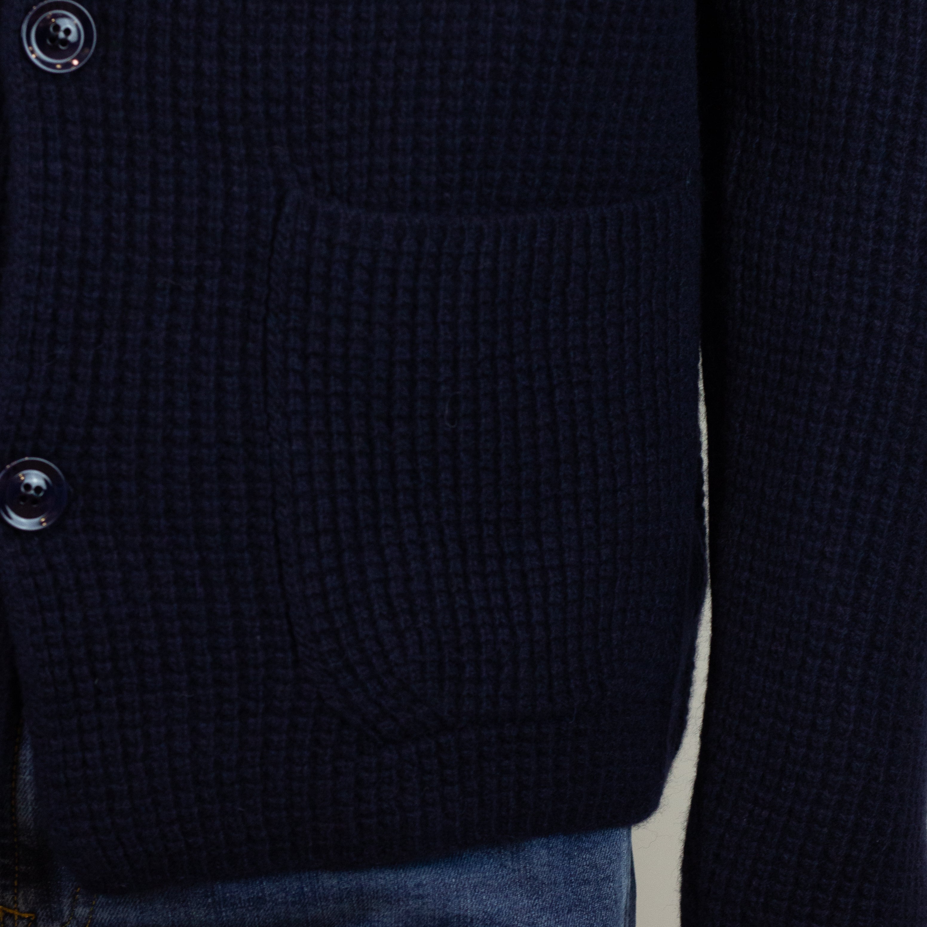 Cardigan Wool & Co. Blu a Coste