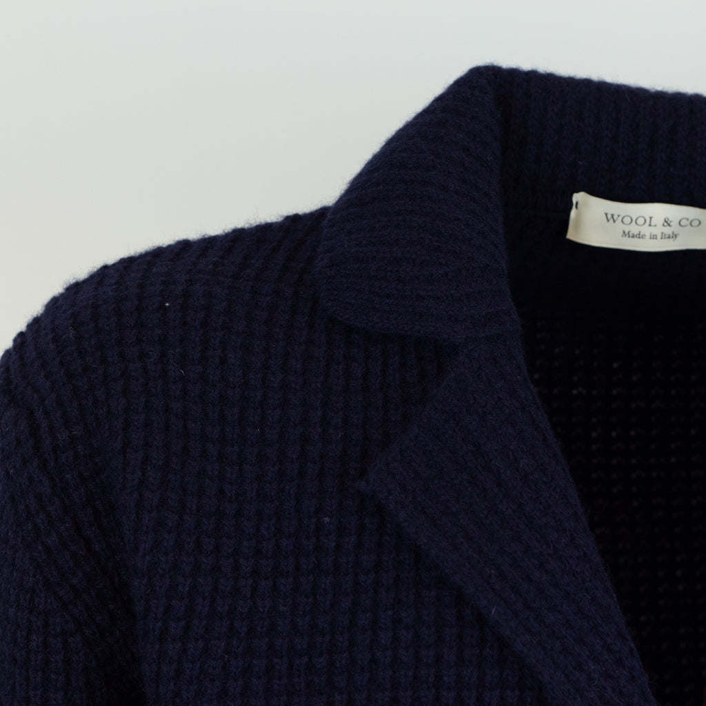 Cardigan Wool & Co. Blu a Coste