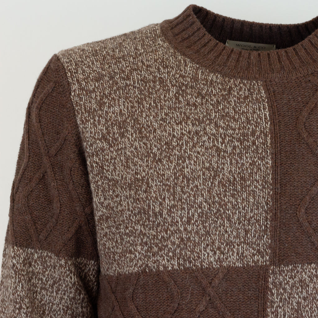 Girocollo Wool & Co. Intarsio Mouline