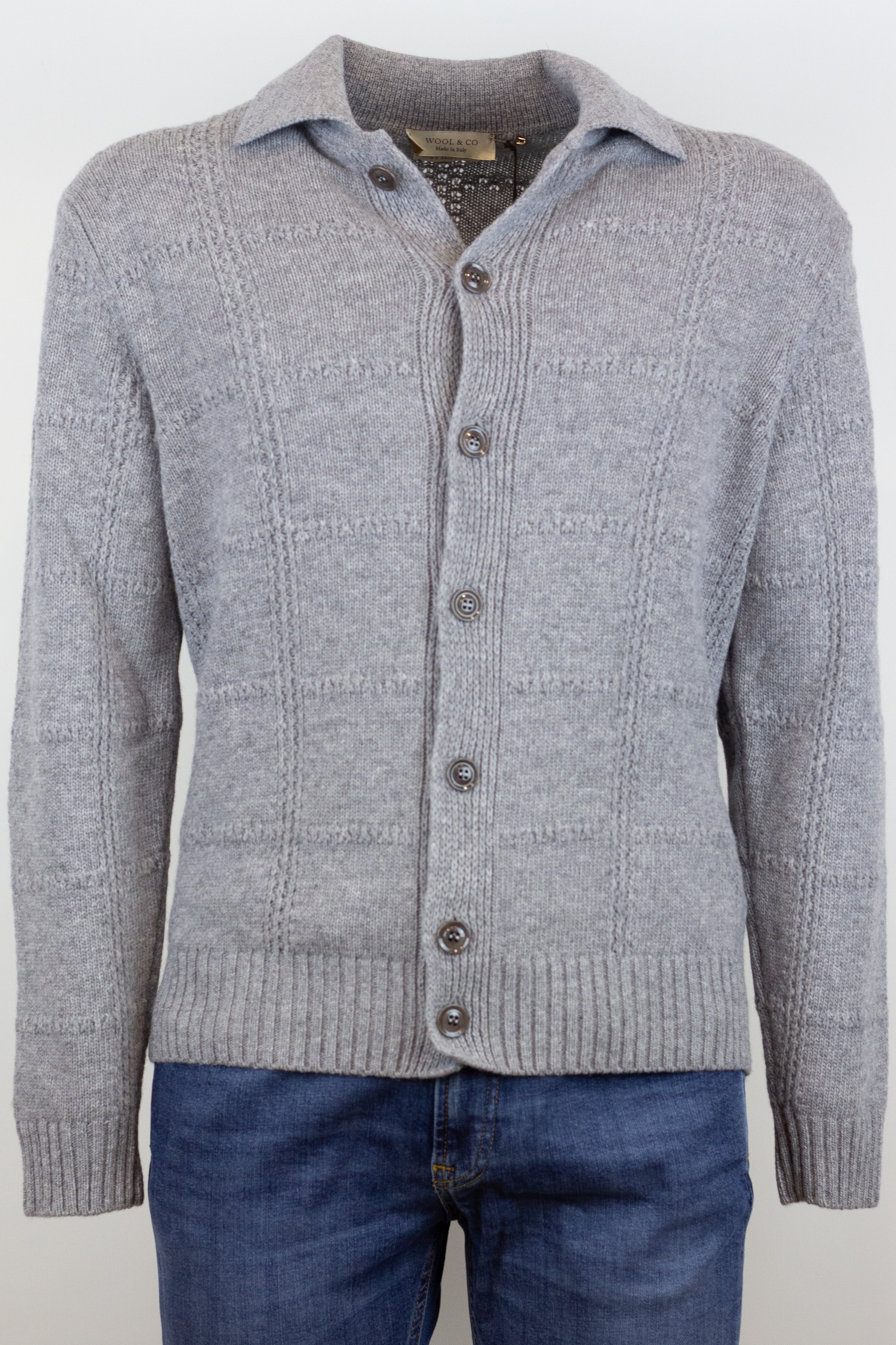 Cardigan Wool & Co. Punto Quadro